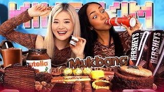 ASMR MUKBANG CHOCOLATE DESSERTS | ICE CREAM COOKIES CAKE | feat. ALISHA from XO TEAM