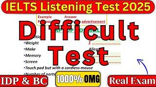 VERY HARD IELTS LISTENING TEST 4, 11, 16 & 25 JANUARY 2025 WITH ANSWERS | IELTS 2025 | IDP & BC