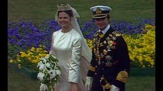 Roal wedding: King Carl XVI Gustaf of Sweden marrying Silvia Sommerlath in 1976