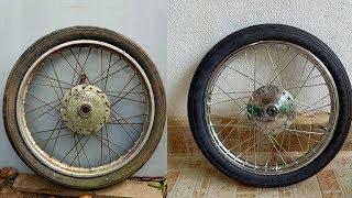 Motorbike Front wheel hub Restoration and polishing |  How to Spoke a Motorbike Wheel