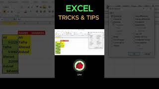 Separate names and numbers in Excel #shorts  #tipsandtricks #excel