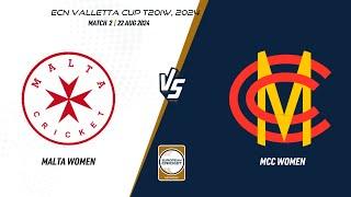 Match 2 - MLT-W vs MCC-W | Highlights | ECN Valletta Cup T20IW, 2024 | 21 Aug 2024 | ECN24.050