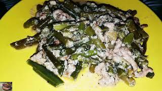 Стручковая фасоль с фаршем.