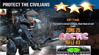 Campaign Zone 25 Arctic Protect the Civilians Rifle mission #3 Sniper strike : special ops