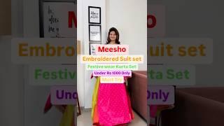 Meesho Festive Wear Kurti pant dupatta haul l Embroidered Kurta Set l Meesho Sale #meesho #kurtiset