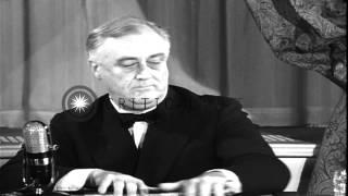 US President Franklin Roosevelt's "Great Arsenal of Democracy" speech. HD Stock Footage