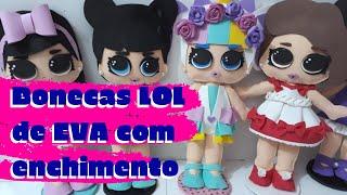  COMO FAZER BONECAS de EVA com enchimento!!! Bonecas LOL | Unicórnio | Animais