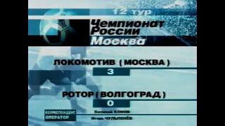 Локомотив 3-0 Ротор. Чемпионат России 2002