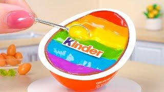 Satisfying Miniature Rainbow Kinder Cake Decorating  Awesome Miniature Rainbow Cake Recipe