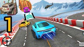 Ramp Stunt Car Mega Racing Game - Impossible Car Stunt - GT Car Stunt Game - Android & ios Gameplay