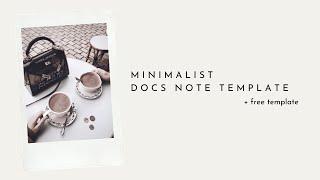 AESTHETIC MINIMALIST Google Docs Template