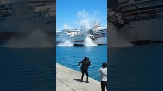 When Paths Cross — Two Cruise Ships Collide Near the Harbor!