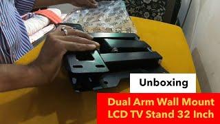 Sauran Heavy Duty / Dual Arm Wall Mount LCD TV Stand 32 Inch Full Motion TV Mount