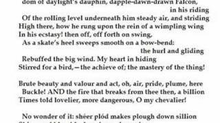 "The Windhover" by Gerard Manley Hopkins (read by Tom O'Bedlam)