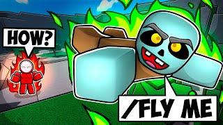 Using FLY HACKS in Roblox The Strongest Battlegrounds