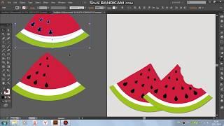 Как нарисовать надкусанный ломтик арбуза в программе Adobe Illustrator