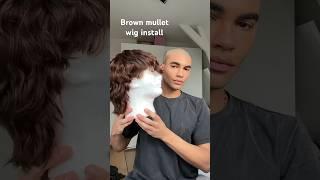 BROWN MULLET WIG INSTALL FOR MEN  #fulllacewigs #lacefrontwig #hairstyles