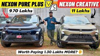 * NO SUNROOF * New 2025 Tata Nexon Pure Plus vs Creative  - Detailed Comparison with Price 