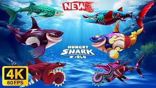 Hungry Shark World - All 35 Sharks & Skins Unlocked - New Shark Alert - Android / IOS 2024