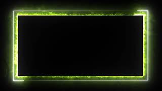 Glowing frame black screen | Neon light border | Frame template video background