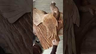 Чудо Глухарь из дерева Резное панно Резьба по дереву Виль Аптюшев Wood carving #shorts