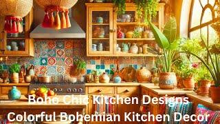 Colorful Boho Chic Kitchen Design| Bohemian Kitchen| kItchen Decor Ideas| Boho Kitchen| Kitchen