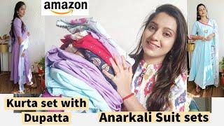 Amazon suit sets | kurta sets with Dupatta haul | Anarkali kurta sets | amazon trending outfits