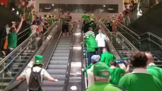 Irish fans take over Lille's main Metro station after Italy win! Euro 2016