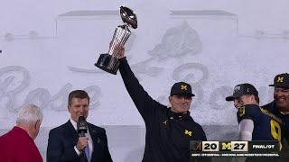 Jim Harbaugh and Michigan's FULL TROPHY CEREMONY after winning the Rose Bowl 