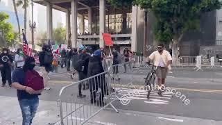 Mounted Police Officer Charges Through Crowd of Protesters in Los Angeles