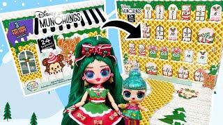 Disney Munchlings Advent Calendar with DIY OMG Holly & Tinsel Elves Save Christmas