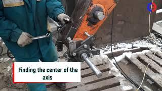 Repair of  boom on the HITACHI EX70  by portable boring macnine "STANEXPERT® PIONEER"