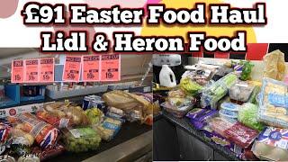 £91.45 UK Easter Food Haul - Lidl & Heron Food - Prices - OFFERS -family of 4- cost of living crisis