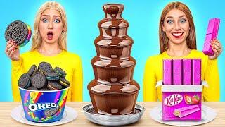 Chocolate Fountain Fondue Challenge | Food Battle by Super Hyper DO