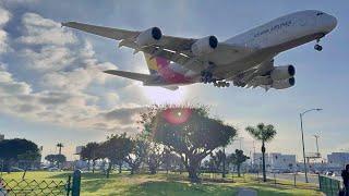 2 hours Los Angeles LAX Airport  Plane Spotting ! RUSH HOUR / Close up, Heavy landing/Take off