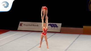 Elizaveta SAFONOVA & Evelina BAVYKINA (RUS) - 2015 Acrobatic junior European Champions Balance