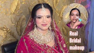 How to do GLOSSY BRIDAL MAKEUP | Winter bridal makeup | Shruti makeover