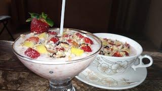 Special Summer Iftar Drink || Healthy Sabudana Custard Fruit Drink Ramadan Special #@,