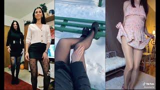 TikTok Best 20 nylon pantyhose Girls Compilation #45