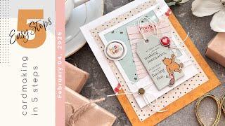 CARDMAKING IN 5 EASY STEPS | Spellbinders - Simple Stories Say Cheese Classic Pooh | 006