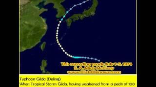 Audio account of Typhoon Gilda, July 1-5, 1974.wmv