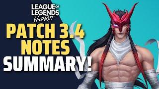 PATCH NOTES 3.4 SUMMARY REVIEW! | League of Legends: Wild Rift