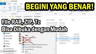 Cara membuka file rar, zip, dan 7z di laptop/pc yang benar