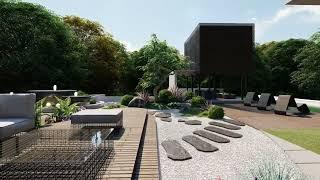 Courtyard Garden Design 01 - 3D Render Tour