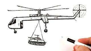 How to draw a Military transport helicopter