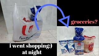 I went shopping at night *very dark*