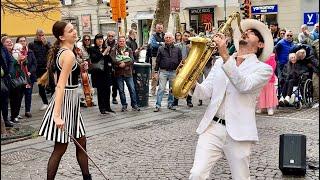 Police Stops Our Performance - Karolina Protsenko & Daniele Vitale Sax