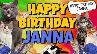 Happy Birthday Janna! Crazy Cats Say Happy Birthday Janna (Very Funny)