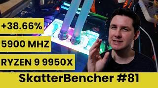 Ryzen 9 9950X Undervolt & Overclock to 5900 MHz | SkatterBencher #81