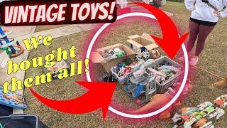 We bought his childhood toy collection at this yard sale!!!